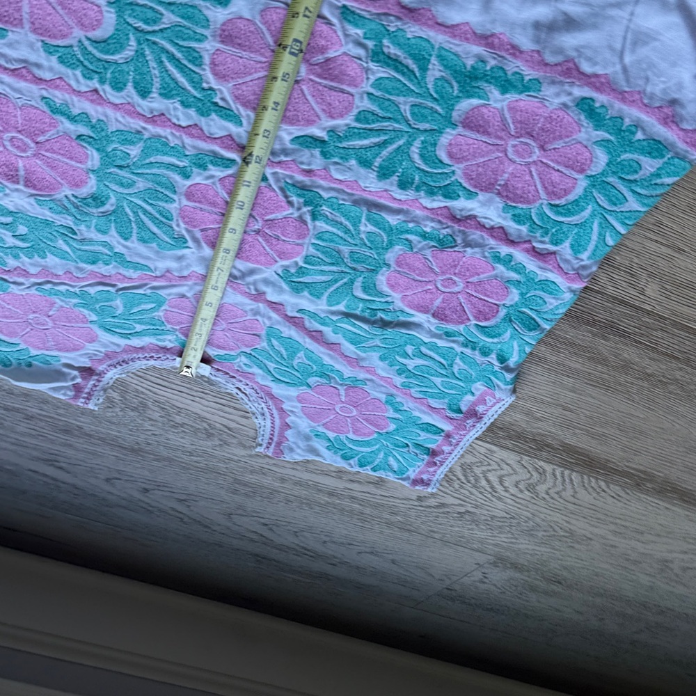 Gorgeous Hand-Embroidered Pink & Green Floral Top - Picture 6 of 6